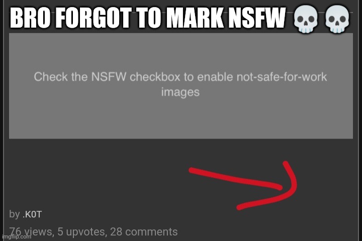 BRO FORGOT TO MARK NSFW 💀💀 | made w/ Imgflip meme maker
