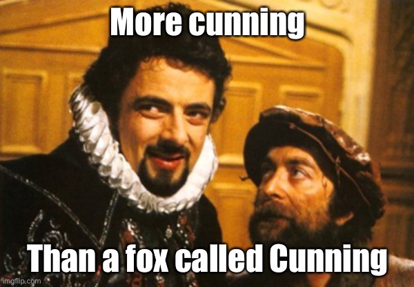 More cunning | More cunning; Than a fox called Cunning | image tagged in a cunning plan,cunning,fox | made w/ Imgflip meme maker