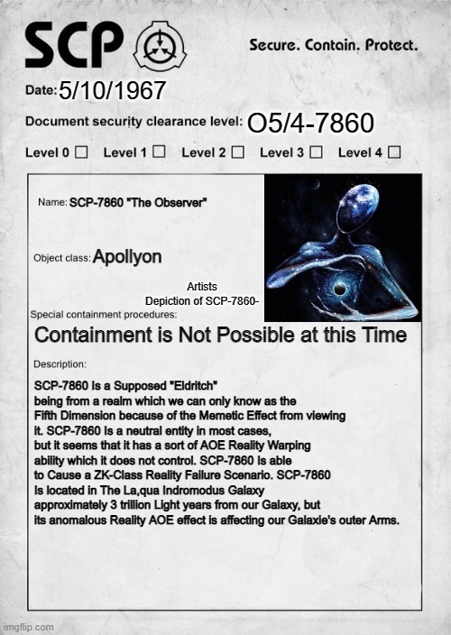 SCP PROJECT: SCP-968] [CLEARANCE: LEVEL 5+] 