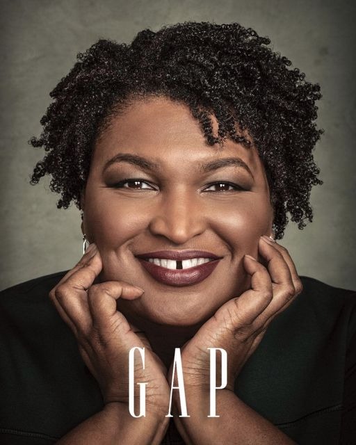 Redefining GAP | image tagged in gap,stacey abrams,georgia,toothless,toothless presents himself,eye bleach | made w/ Imgflip meme maker