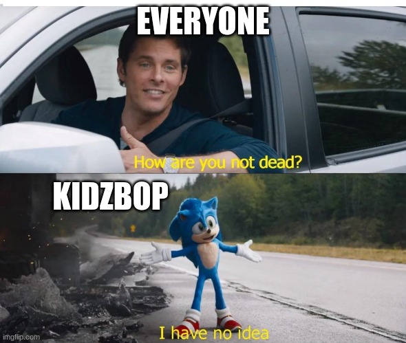 sonic how are you not dead | EVERYONE KIDZBOP | image tagged in sonic how are you not dead | made w/ Imgflip meme maker
