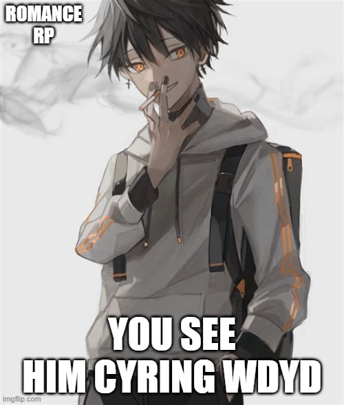 ROMANCE RP; YOU SEE HIM CYRING WDYD | made w/ Imgflip meme maker