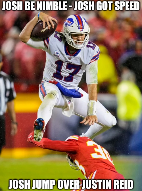 JOSH BE NIMBLE - JOSH GOT SPEED; JOSH JUMP OVER JUSTIN REID | made w/ Imgflip meme maker