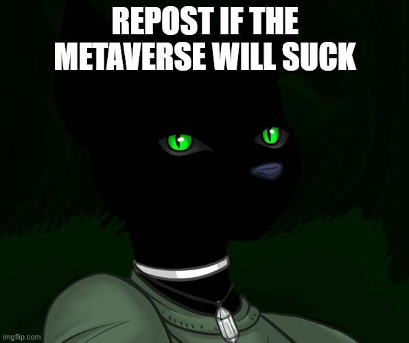 My new panther fursona | REPOST IF THE METAVERSE WILL SUCK | image tagged in my new panther fursona | made w/ Imgflip meme maker