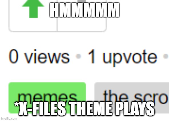 HMMMMM; *X-FILES THEME PLAYS | image tagged in odd very odd | made w/ Imgflip meme maker