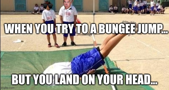 head in the ground | WHEN YOU TRY TO A BUNGEE JUMP... BUT YOU LAND ON YOUR HEAD... | image tagged in head in the ground | made w/ Imgflip meme maker
