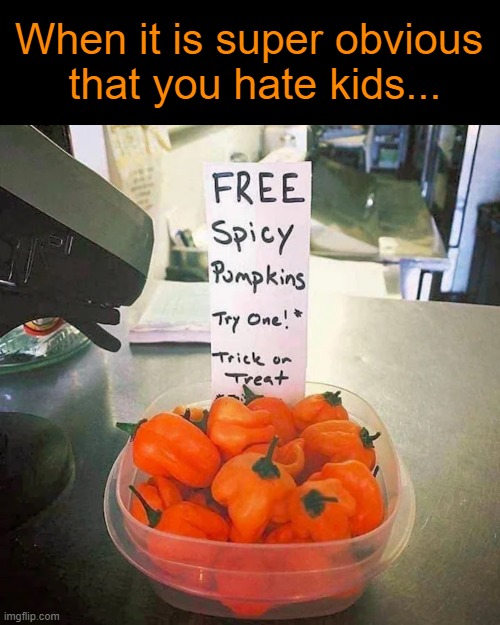 The best things in life are not always free.... | When it is super obvious 
that you hate kids... | image tagged in dark humor,haters gonna hate,children,halloween,free stuff,imgflip humor | made w/ Imgflip meme maker