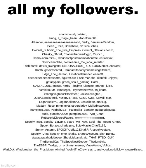 all my 102 followers | image tagged in damn | made w/ Imgflip meme maker