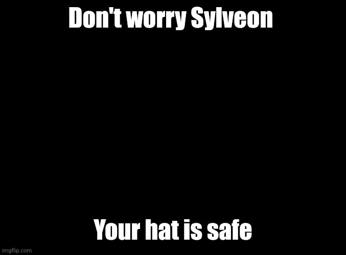 blank black | Don't worry Sylveon; Your hat is safe | image tagged in blank black | made w/ Imgflip meme maker