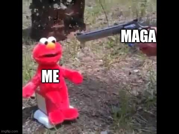 Elmo gets shot | ME MAGA | image tagged in elmo gets shot | made w/ Imgflip meme maker