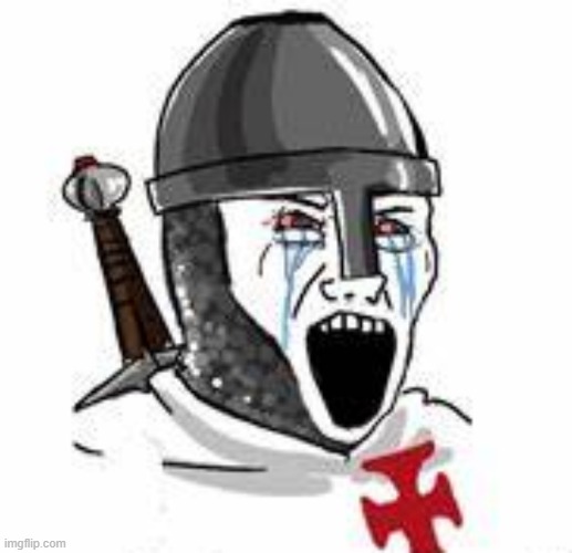 Crying Wojak Crusader | image tagged in crying wojak crusader | made w/ Imgflip meme maker