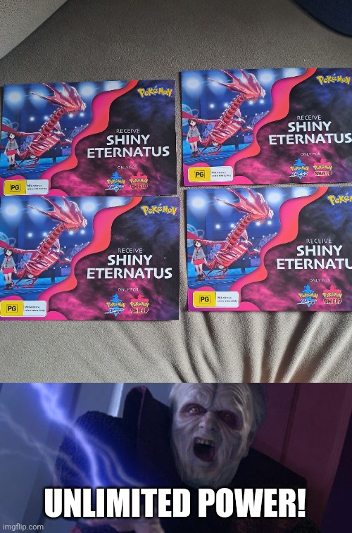 Only og pokemon sword and shield players will get it | UNLIMITED POWER! | image tagged in palpatine unlimited power | made w/ Imgflip meme maker