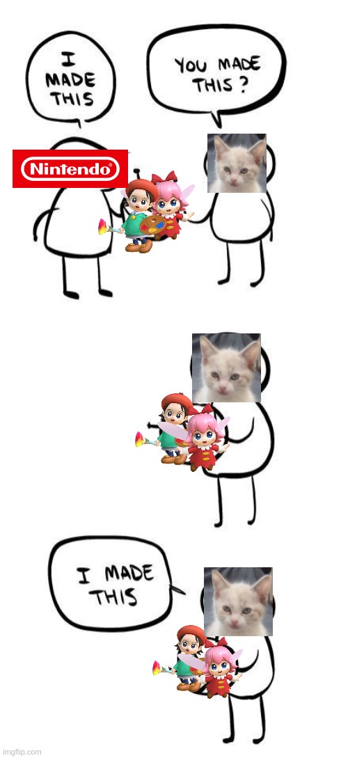 If I own Adeleine and Ribbon???? | image tagged in you made this i made this,kirby,funny,cute,nintendo,meme | made w/ Imgflip meme maker