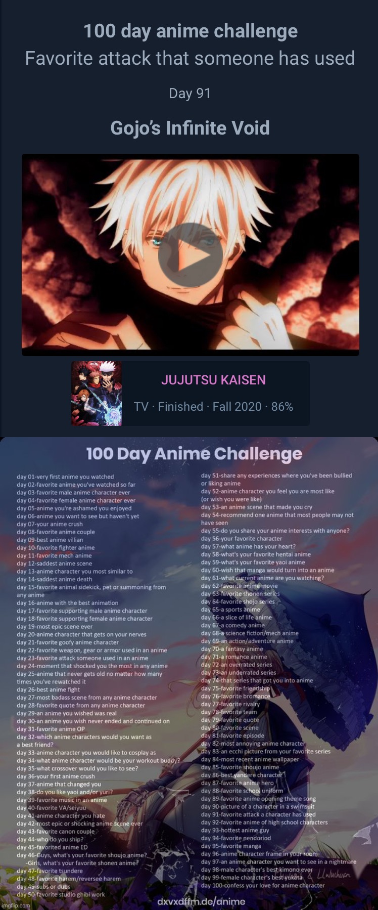 image tagged in 100 day anime challenge | made w/ Imgflip meme maker