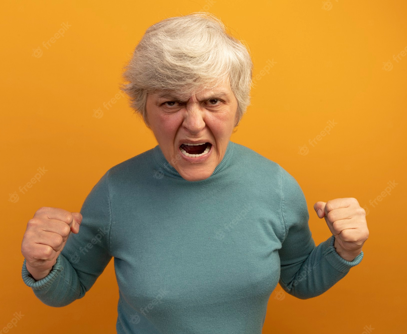 High Quality Angry Senior Old Woman JPP Blank Meme Template