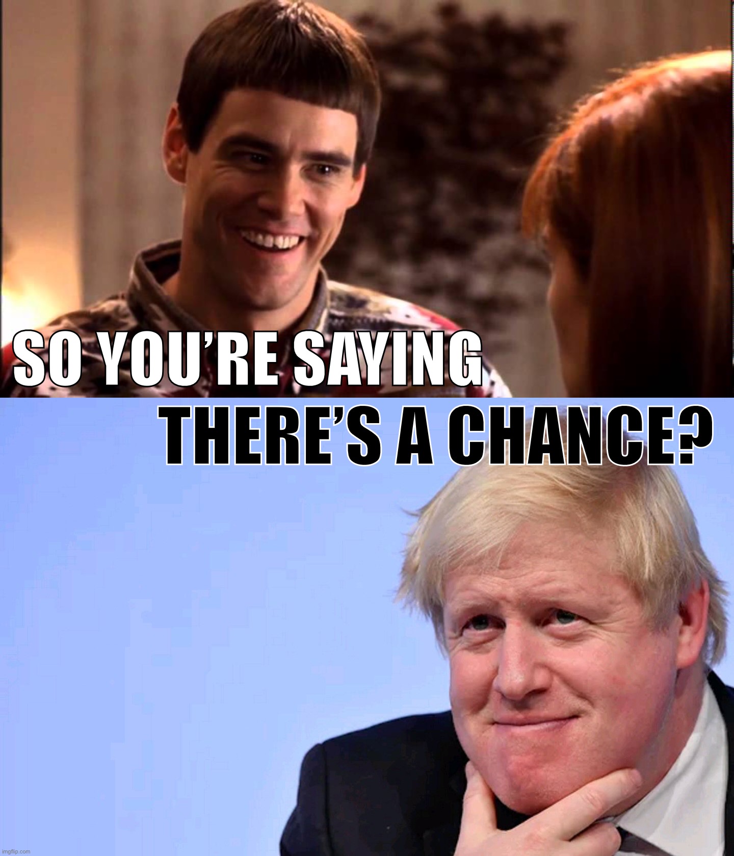 Boris Johnson so you’re saying there’s a chance Blank Meme Template