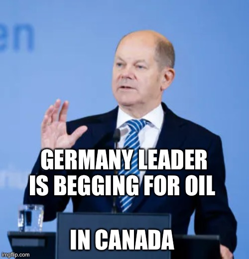 Begger | GERMANY LEADER IS BEGGING FOR OIL; IN CANADA | image tagged in olaf scholz | made w/ Imgflip meme maker