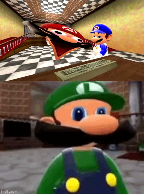 image tagged in laughing mario,where mario | made w/ Imgflip meme maker