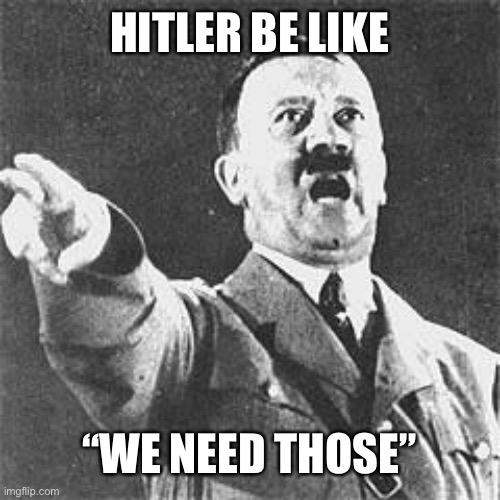 Hitler | HITLER BE LIKE “WE NEED THOSE” | image tagged in hitler | made w/ Imgflip meme maker