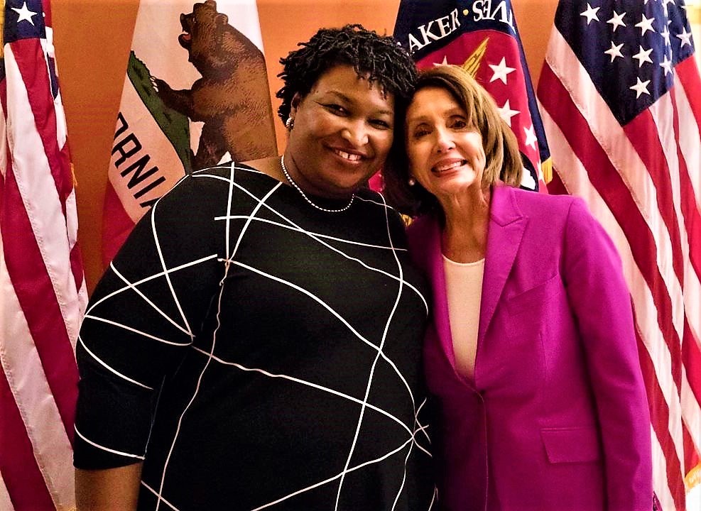 High Quality Stacey Abrams and Nancy Pelosi Blank Meme Template