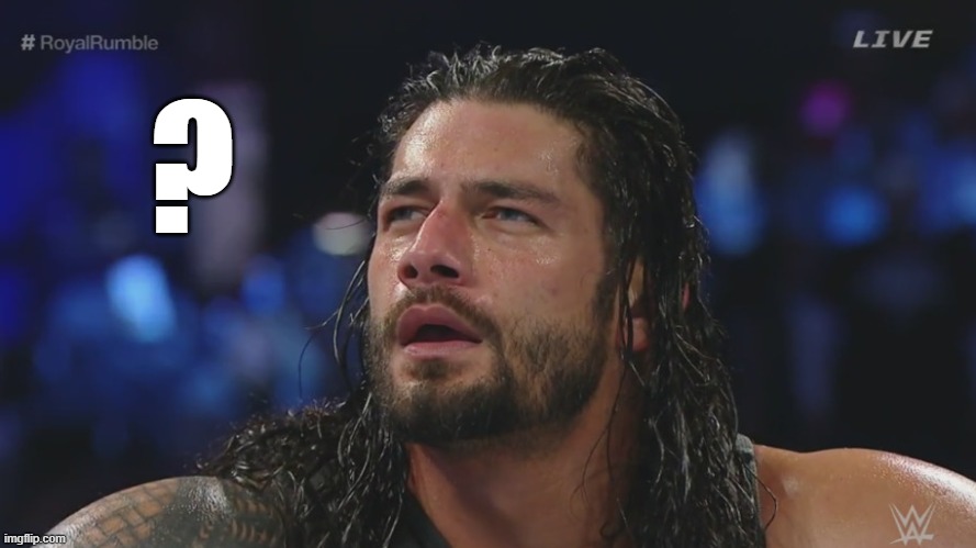 ROMAN REIGNS | ? | image tagged in roman reigns | made w/ Imgflip meme maker