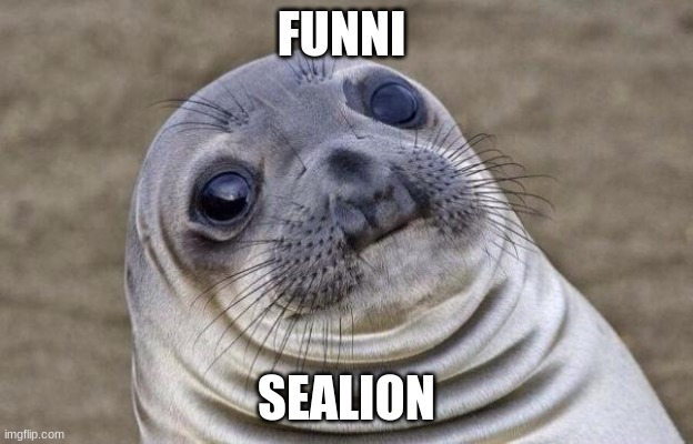 Awkward Moment Sealion |  FUNNI; SEALION | image tagged in memes,awkward moment sealion | made w/ Imgflip meme maker
