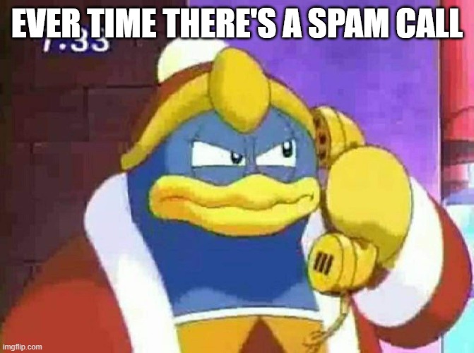 DDD PHONE | EVER TIME THERE'S A SPAM CALL | image tagged in ddd phone | made w/ Imgflip meme maker