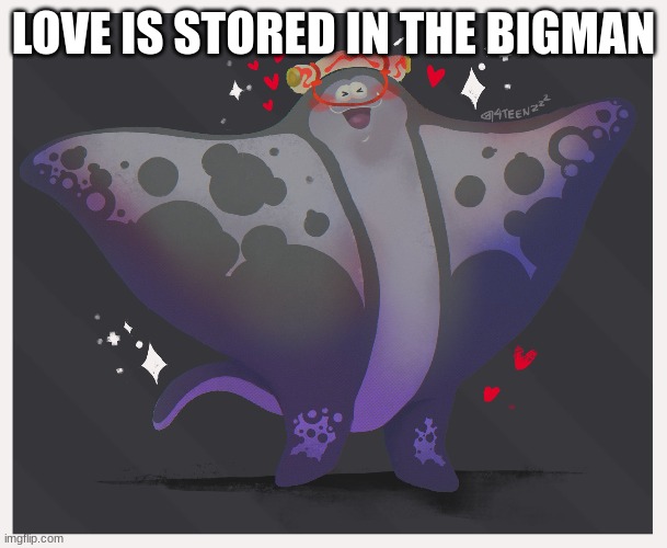 big man |  LOVE IS STORED IN THE BIGMAN | image tagged in big man,splatoon | made w/ Imgflip meme maker