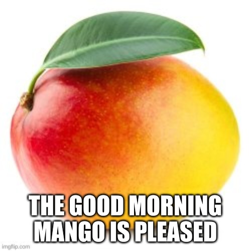 THE GOOD MORNING MANGO IS PLEASED | made w/ Imgflip meme maker
