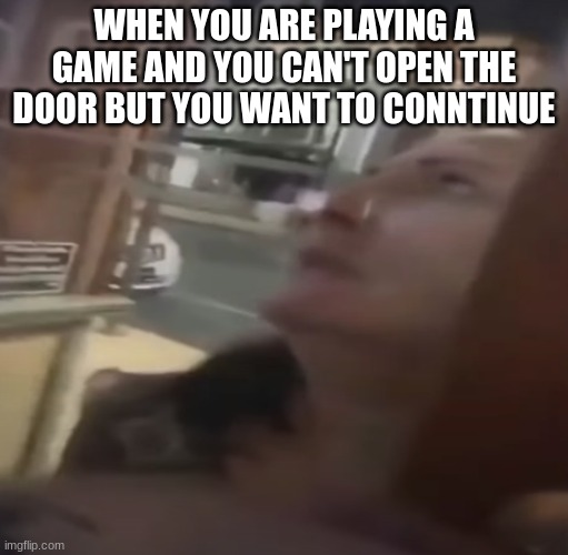 Video Game sadness | WHEN YOU ARE PLAYING A GAME AND YOU CAN'T OPEN THE DOOR BUT YOU WANT TO CONNTINUE | image tagged in game grumps | made w/ Imgflip meme maker