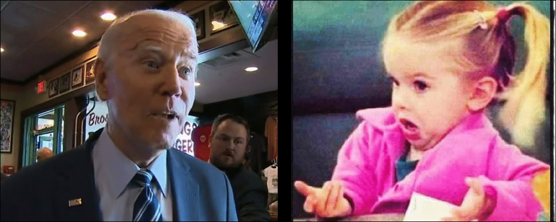 Boasting Biden and Confused girl Blank Meme Template