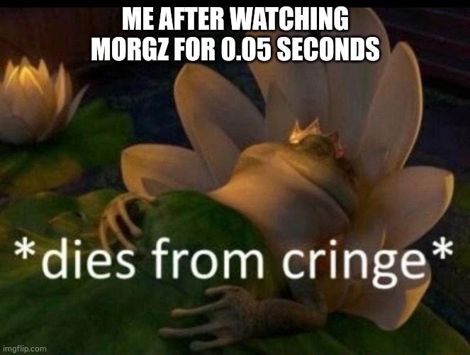 Rewatching Morgz | ME AFTER WATCHING MORGZ FOR 0.05 SECONDS | image tagged in dies of cringe | made w/ Imgflip meme maker