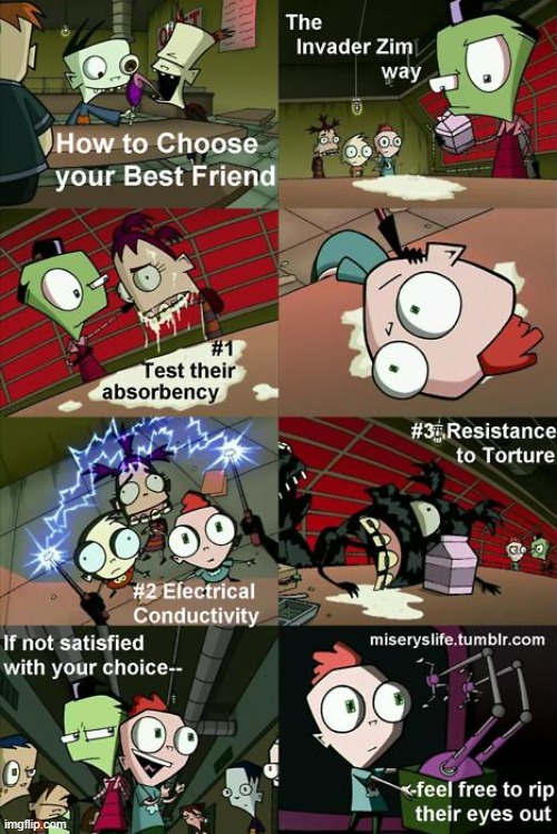 This is how you choose friends | image tagged in zim,keef,invaderzim,invader zim | made w/ Imgflip meme maker