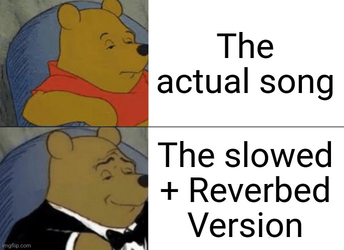 Wait a minute by Willlow Smith | The actual song; The slowed + Reverbed Version | image tagged in memes,tuxedo winnie the pooh,songs,tiktok | made w/ Imgflip meme maker