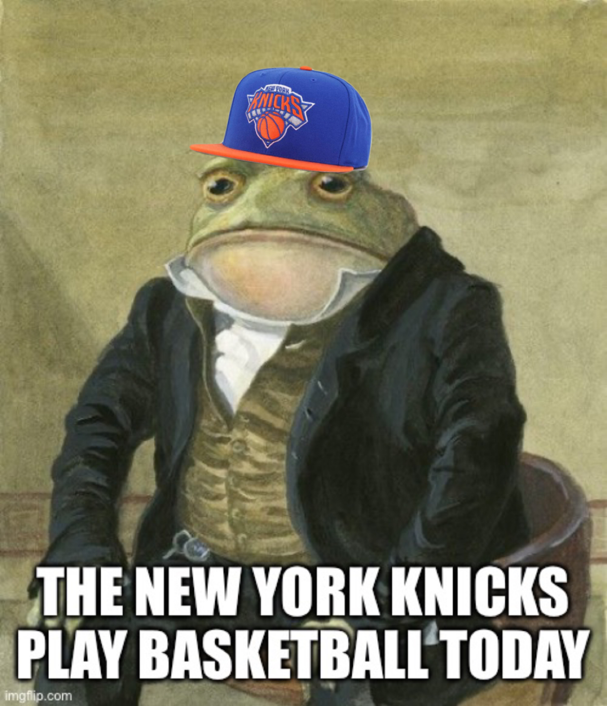 High Quality Knicks Gentlemen Frog Blank Meme Template