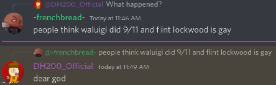 at my discord server | image tagged in discord,danny,waluigi,9/11,flint lockwood,gay | made w/ Imgflip meme maker