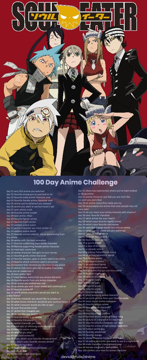 Day 1 | image tagged in 100 day anime challenge | made w/ Imgflip meme maker