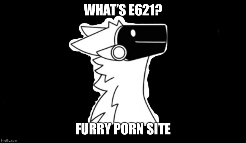 Protogen but dark background | WHAT’S E621? FURRY PORN SITE | image tagged in protogen but dark background | made w/ Imgflip meme maker