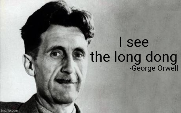 George Orwell | I see the long dong; -George Orwell | image tagged in george orwell | made w/ Imgflip meme maker