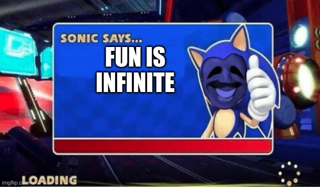 Sonic Says | FUN IS INFINITE | image tagged in sonic says | made w/ Imgflip meme maker