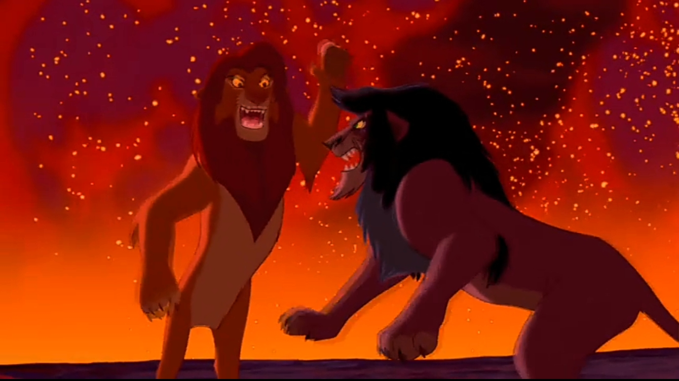 High Quality Scar And Simba Fighting Blank Meme Template