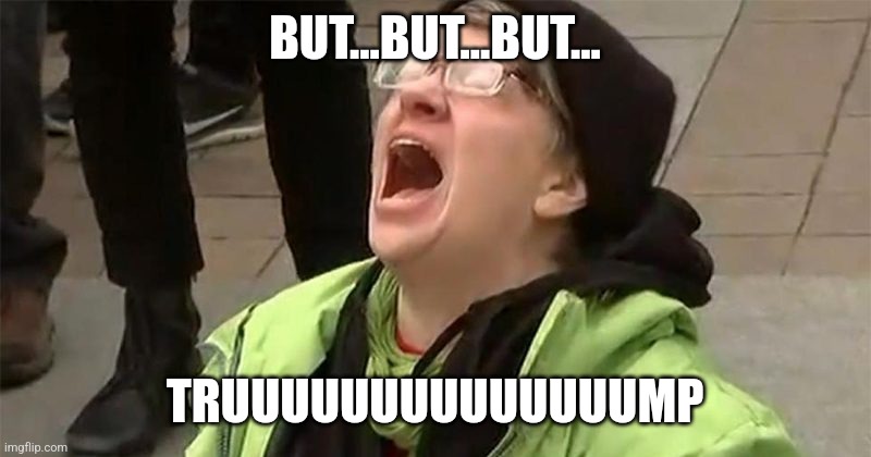 crying liberal | BUT...BUT...BUT... TRUUUUUUUUUUUUUUMP | image tagged in crying liberal | made w/ Imgflip meme maker