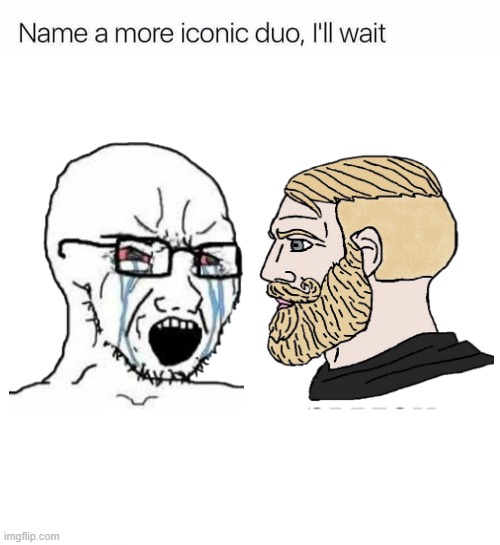 yup, the true iconic duo | image tagged in name a more iconic duo i'll wait | made w/ Imgflip meme maker