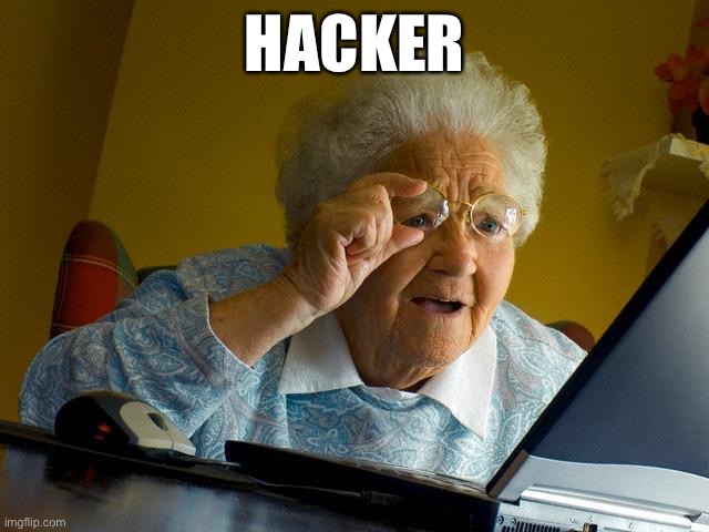 Grandma knows | HACKER | image tagged in memes,grandma finds the internet,security,hacker | made w/ Imgflip meme maker