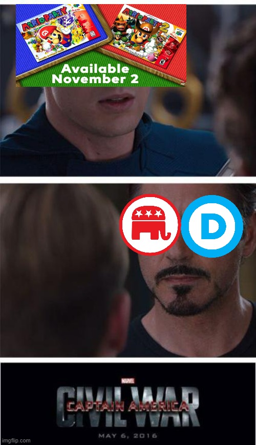 Hmm, hand pain or economic pain, who to vote for? | image tagged in memes,marvel civil war 1,mario party,political humor | made w/ Imgflip meme maker