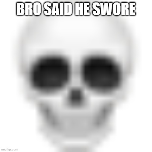 Skull emoji | BRO SAID HE SWORE | image tagged in skull emoji | made w/ Imgflip meme maker