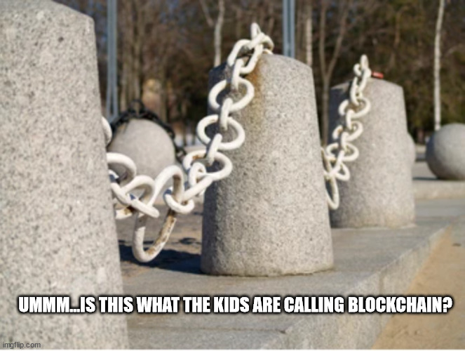 Blockchain | UMMM...IS THIS WHAT THE KIDS ARE CALLING BLOCKCHAIN? | image tagged in blockchain | made w/ Imgflip meme maker