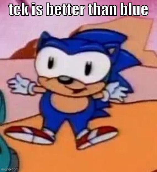 at least he just roasts people and acts like hes clever/funny and doesnt raid streams | tck is better than blue | image tagged in memes,funny,baby sonic,tck,blue,opinion | made w/ Imgflip meme maker