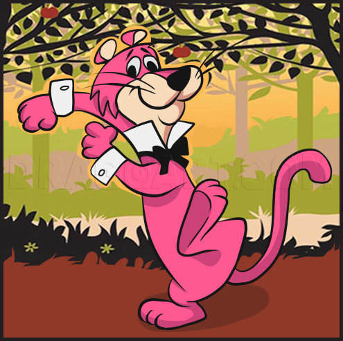 Snagglepuss exit stage right JPP cartoon cat Blank Meme Template