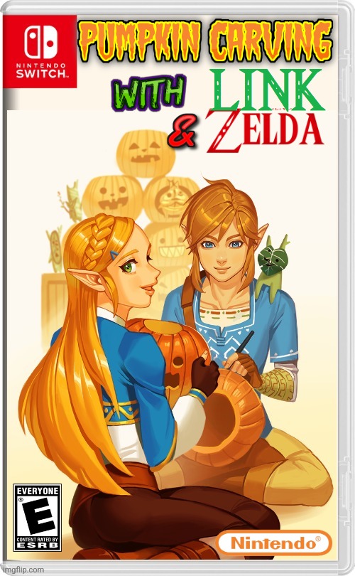 LEARN HOW TO CARVE A MASTER PUMPKIN | image tagged in nintendo switch,the legend of zelda,link,pumpkins,halloween,fake switch games | made w/ Imgflip meme maker